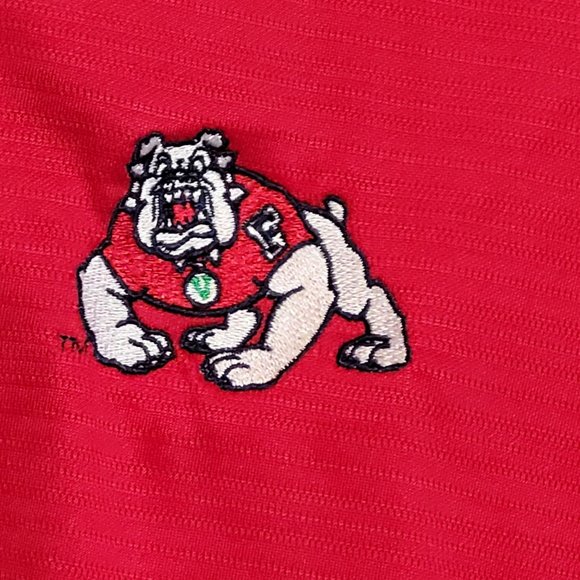 Fresno State Bulldogs Polo Shirt Embroidered Chest Logo Red Size Med - Picture 2 of 5